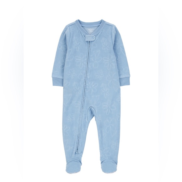 Carter's Light Blue Floral Footie - Picture 1 of 1